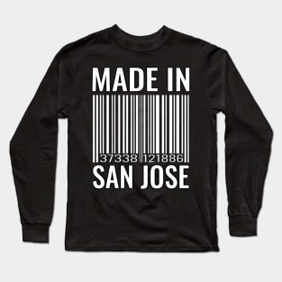 Made In San Jose Barcode Long Sleeve T-Shirt